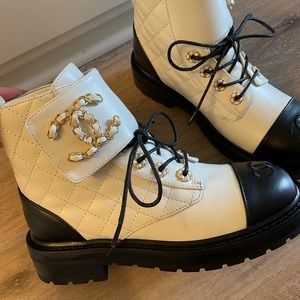 Chanel combat boots